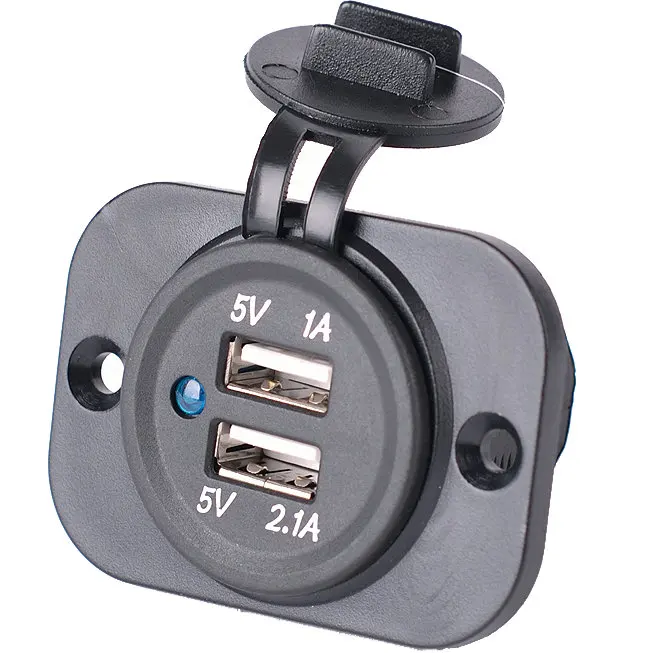 5v dual usb Motorcycle socket panel mount charger socket adapter