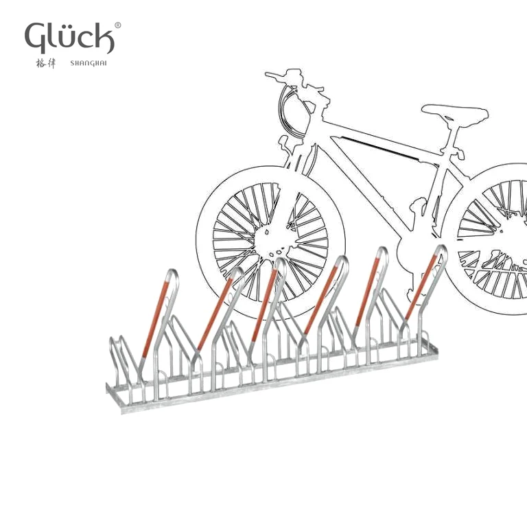 
 Outdoor Public Bike Stand Bicycle Parking Rack 6space  China factory direct supply hot dip galvanised  