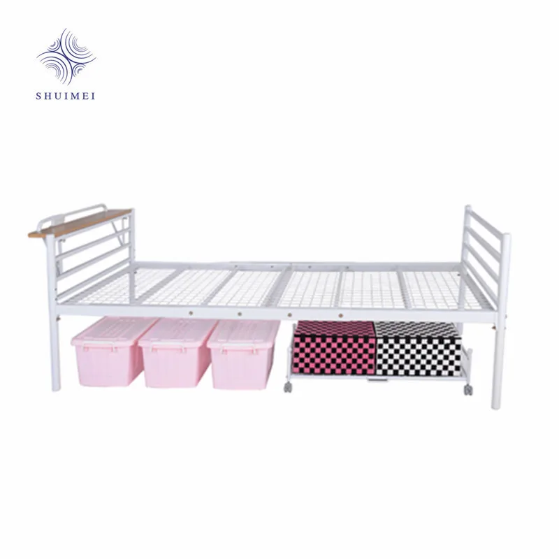 
Metal Bed Frame Single Size Iron Mesh bed Base Bed Headboard With Socket 