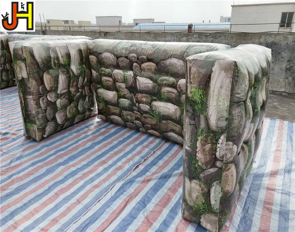 U Shape Wall Style Inflatable Paintball Bunker, Archery Tag Tactical Air Bunker Inflatable CS Shooting Obstacle Bunkers