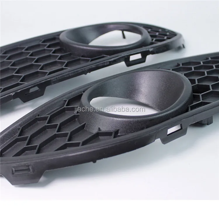 Front Bumper Fog Light Cover Foglamp Honeycomb Grilles Frame for VW Polo MK4 9N3 2005- 2009 Facelift 2PCS/Set ABS Black