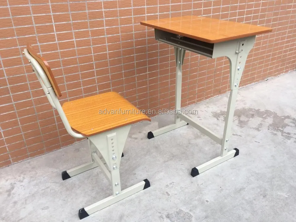 Strong steel school furniture desk/metal tables chair sets/classroom writing desk
