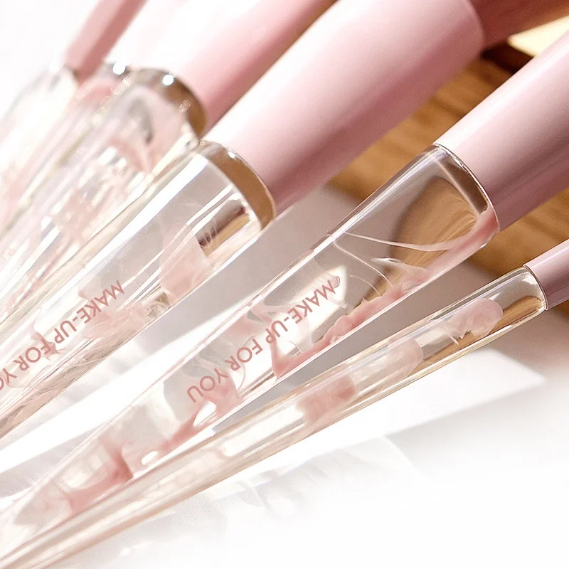 Quality Certification Christmas Suit Series 8pcs Micro Crystal Synthetic Smoky Acrylic Handle Makeup Brush Set