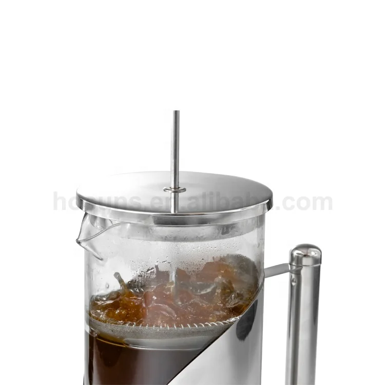 304 Stainless Steel French Press Coffee Maker With High Borosilicate Glass And Reusable Filter
