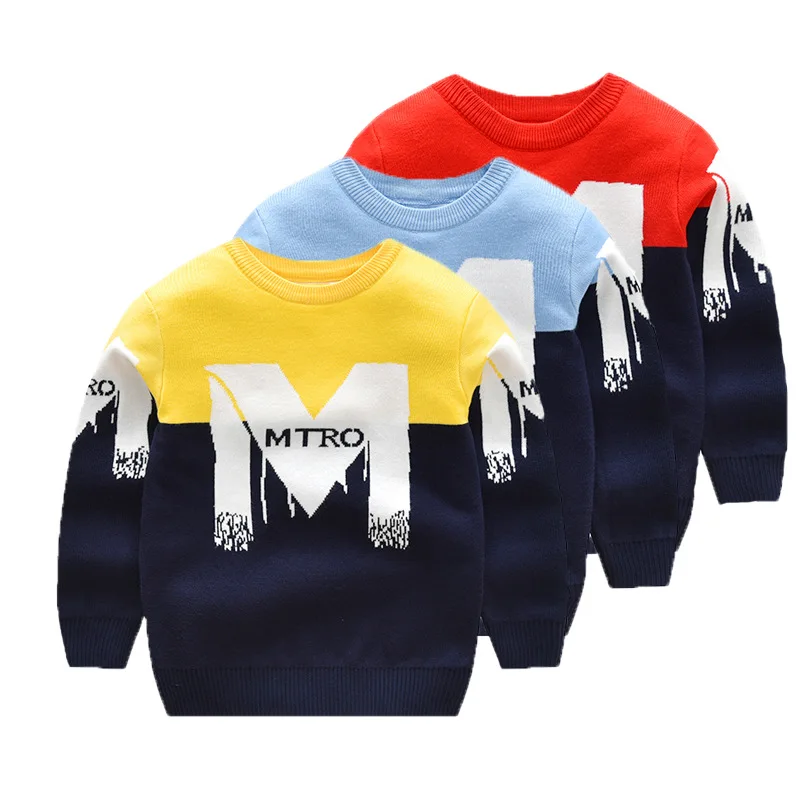 
Kids boys Mickey cartoon jacquard children sweaters wholesale types casual pullover baby bibs 