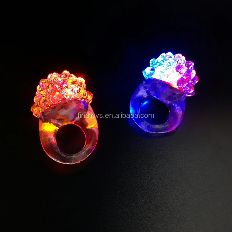 Hot sale led jelly strawberry ring light up led bumpy ring for party bar supplies