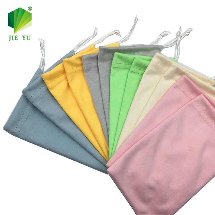 Soft Drawstring Eyewear Sunglasses Microfiber Cloth Pouch Case