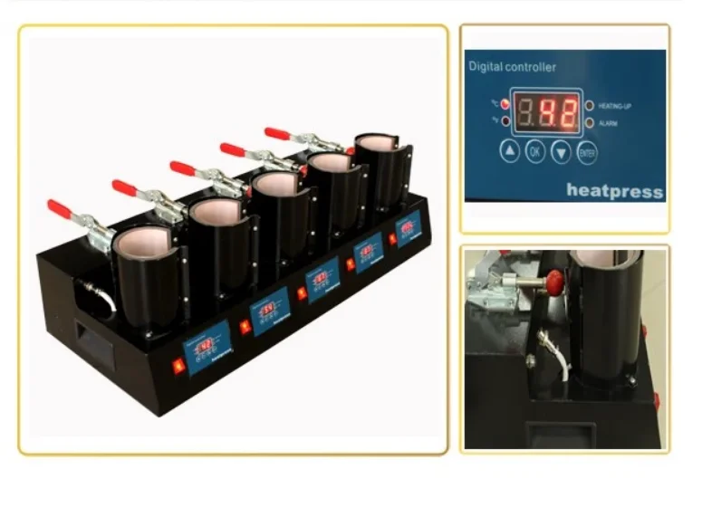 Digital mug press machine color changing mug printing machine LCD Display Transfer Machine with 5 Heating Element