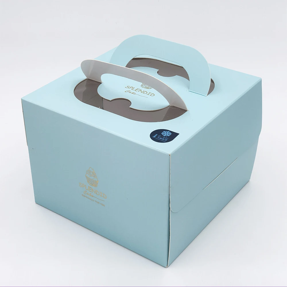 Wholesale Portable Custom 10 Inch Birthday Christmas Paper Boxes Cake Mini Cake Box with Handle