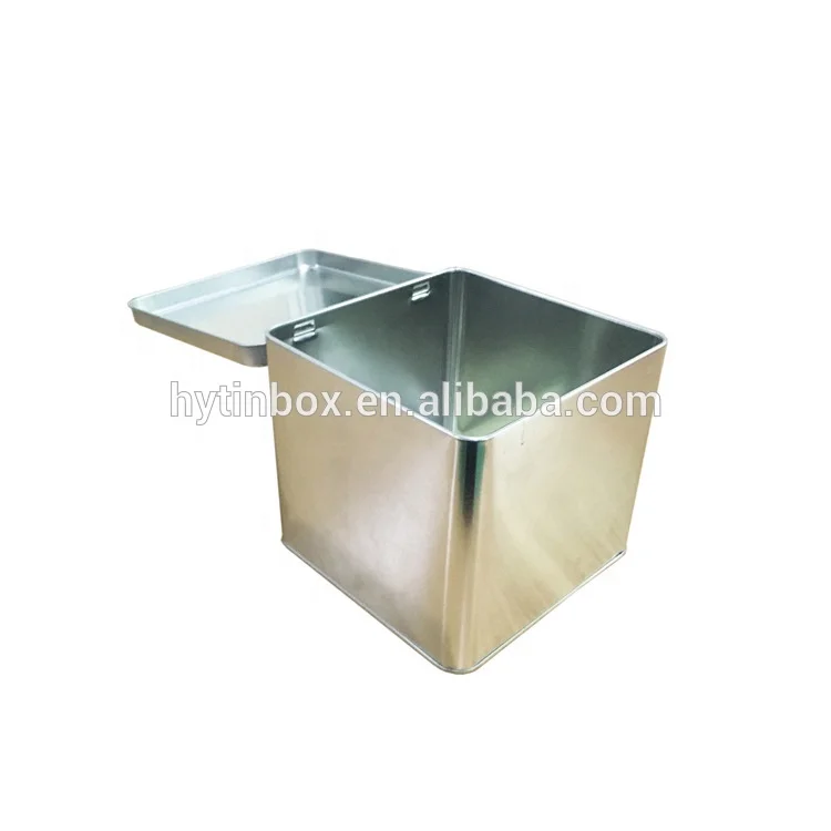 food grade Square shape hinged lid gift tin cookie  tea box for Christmas season