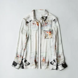 Latest Design silk satin blouse  pure silk blouse silk blouse long sleeve