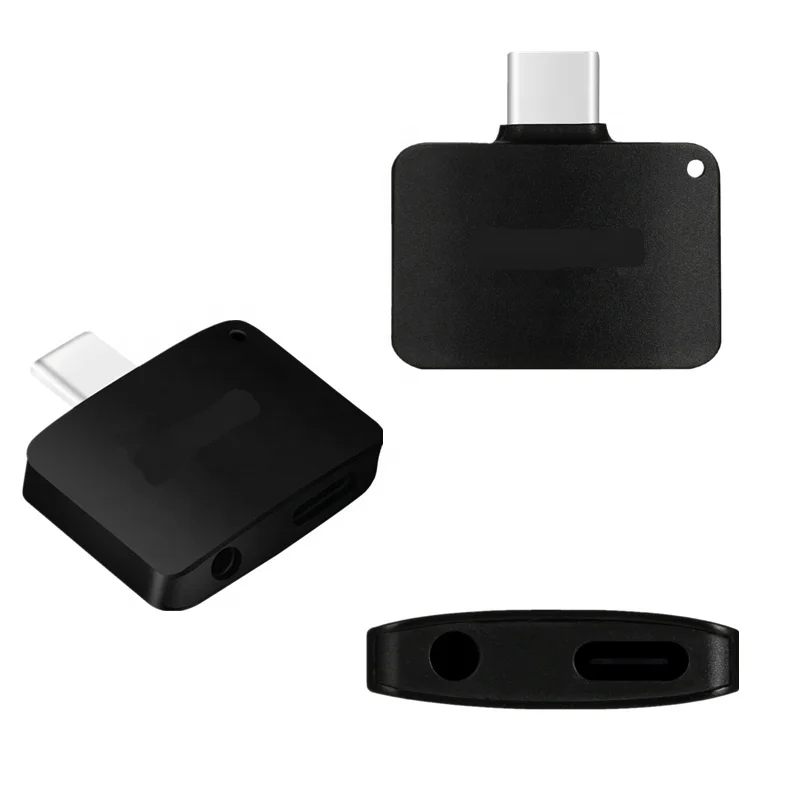 
SUNLINE High Quality Aluminum Alloy ABS 2 in 1 USB-C 2.4A Headphone Converter Charger Type c to 3.5mm Audio Charging Adapter 