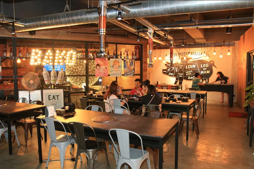 low noise kitchen bbq range hood korean bbq exhaust with led lighting