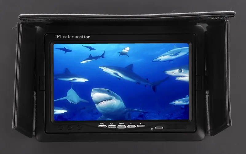 Fish Finder 20m cable 7 inch monitor Performance Underwater Ice Fishing Camera With 2Pcs White LED Lights Used For Ice Fishing