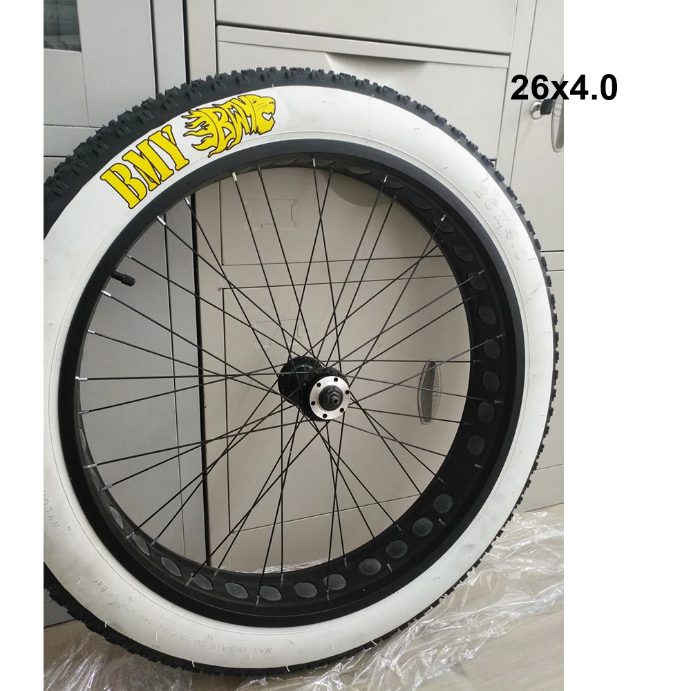 Factory supplies good quality white wall tire 26*4.0 bicycle fat wheel set
