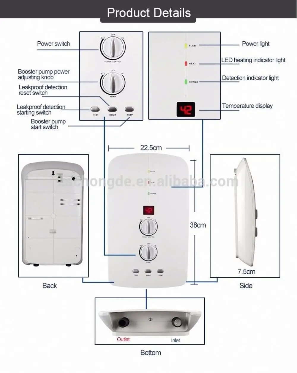 Electric water heaters thailand 220v instant electric water heater price in pakistan
