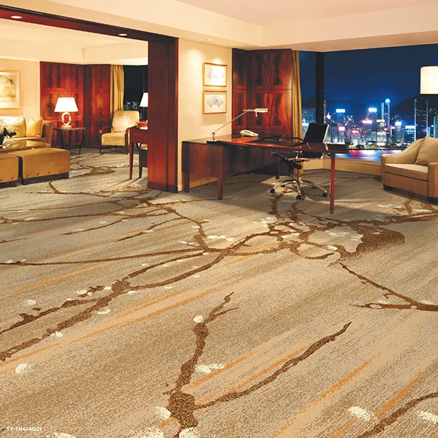 Carpet Factory Nylon Printed Floral Pattern Carpet Fireproof Banquet Room Hotel Custom Woven Printed Nordic Carpet