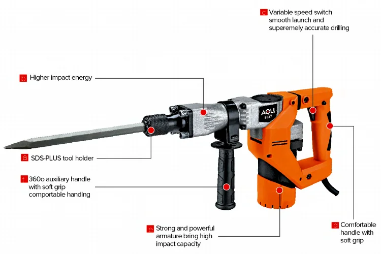AL-8837 power tools Electric Hammer Drill demolition jack hammer