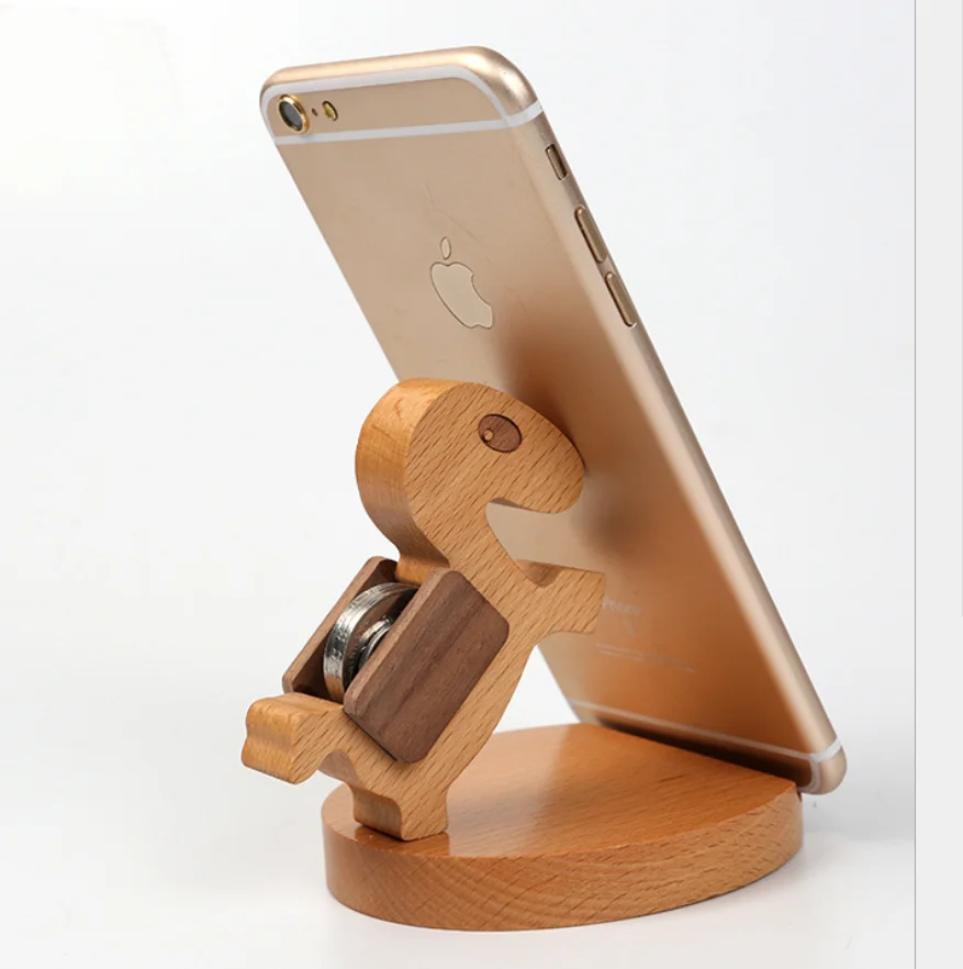 Custom wooden mobile phone docking stand holder