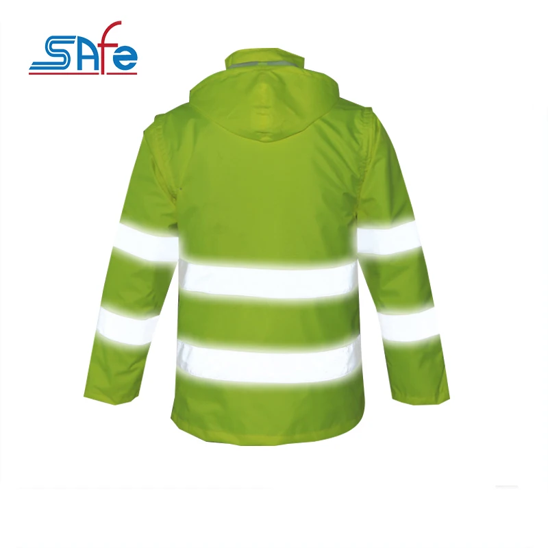 New style high visibility reflective raincoat safety jacket for rain