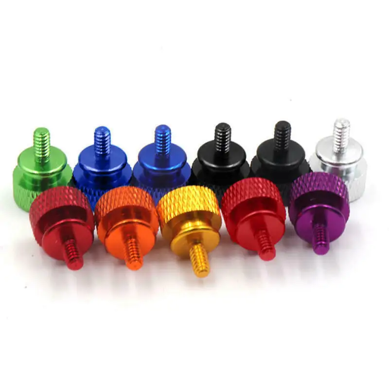 Aluminum alloy Anodized Colored pc Computer case m2 m3 m4 Flat Head Step Knurled Twist Thumb Screw Computer Case Thumbscrews