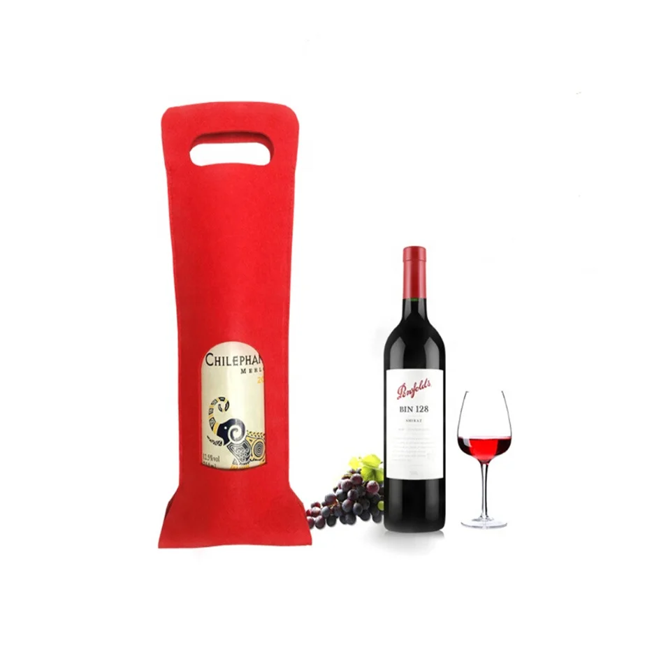 Professional produce custom Felt Wine Bag for packing hot Wine Bag