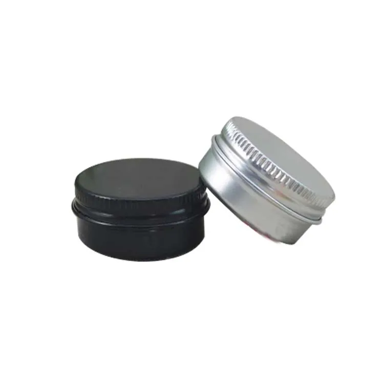 10g silver black aluminum cosmetic packaging / jar with screw cap / metal tin