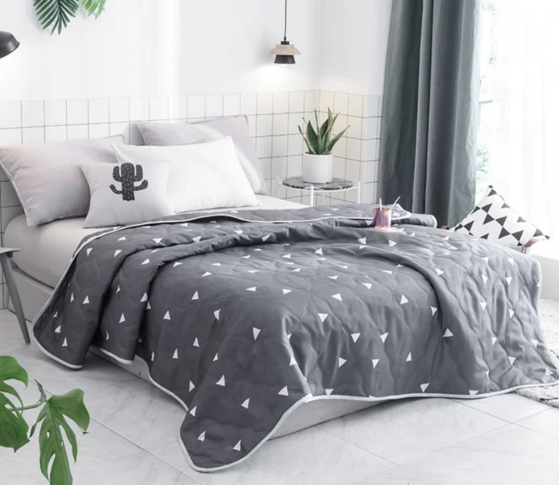 
Plaid Patchwork Microfiber Bedspread sheet set, Super Soft Printed Single Pin-sonic Quilt, Washable Lightweight Coverlet bedding 