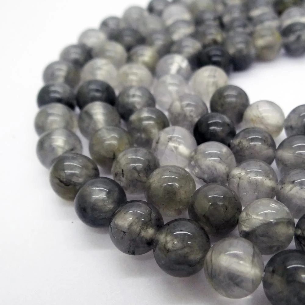 Wholesale Natural Smooth Cloudy Quartz for Jewelry Making Crafts Cloudy Quartz Gemstone Loose Beads