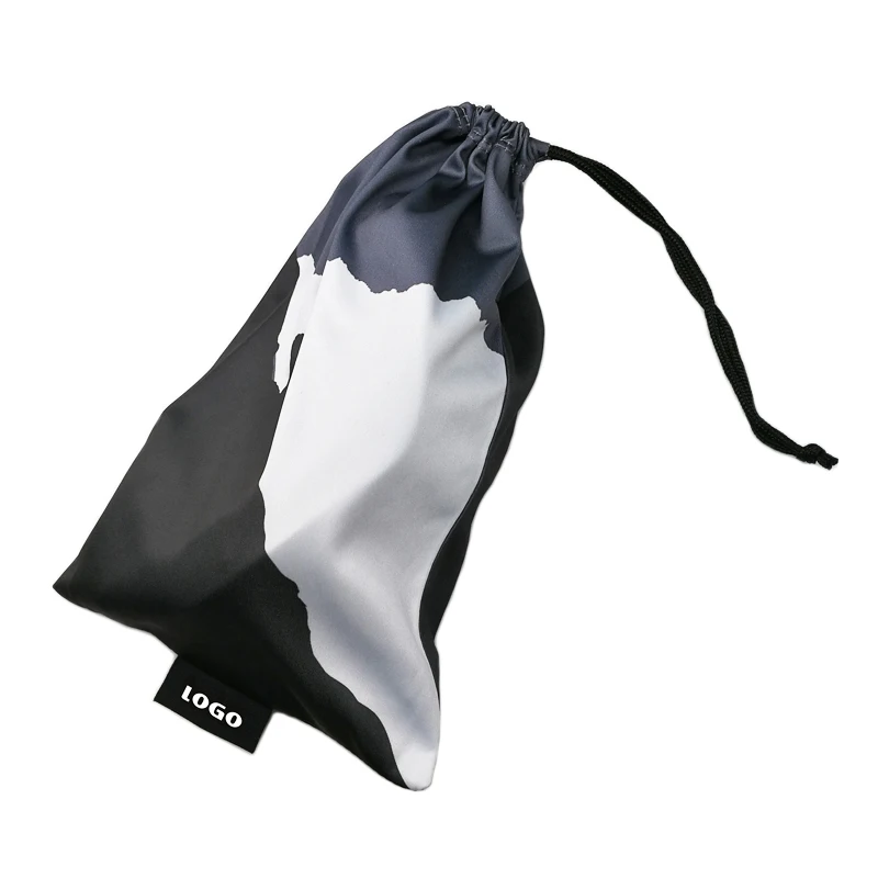 Custom microfiber pouch with single drawstring