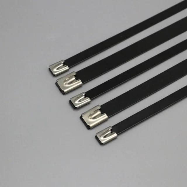 LANMU High Quality PVC Coated Stainless Steel Cable Ties 304 & 316 Material Fix Cable Wire Pipe Pack of 100Pcs
