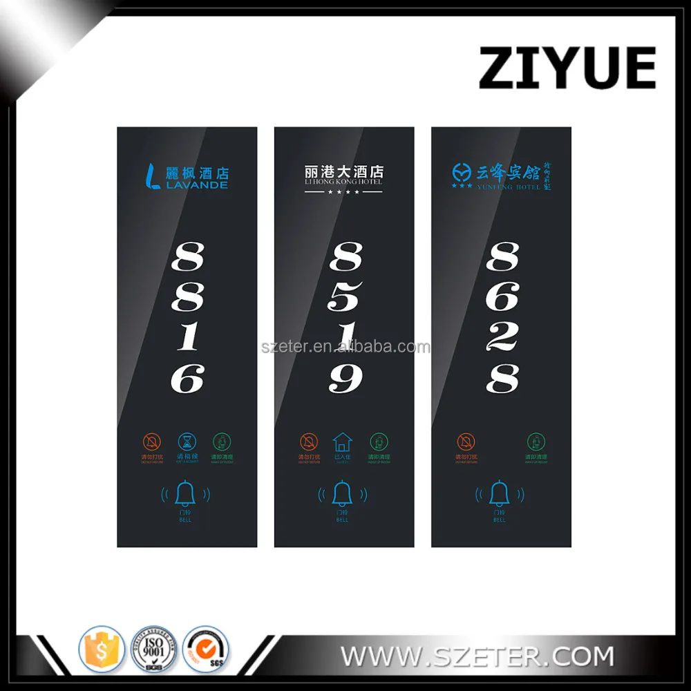 Wired Hotel Room Door Bell Hotel System, D.N.D, MAKE UP, WAITING Door Number Plates For Hotel