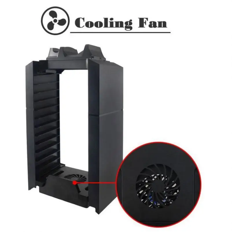 Console Cooler Holder For Vertical Ps4 Controller Led Stand