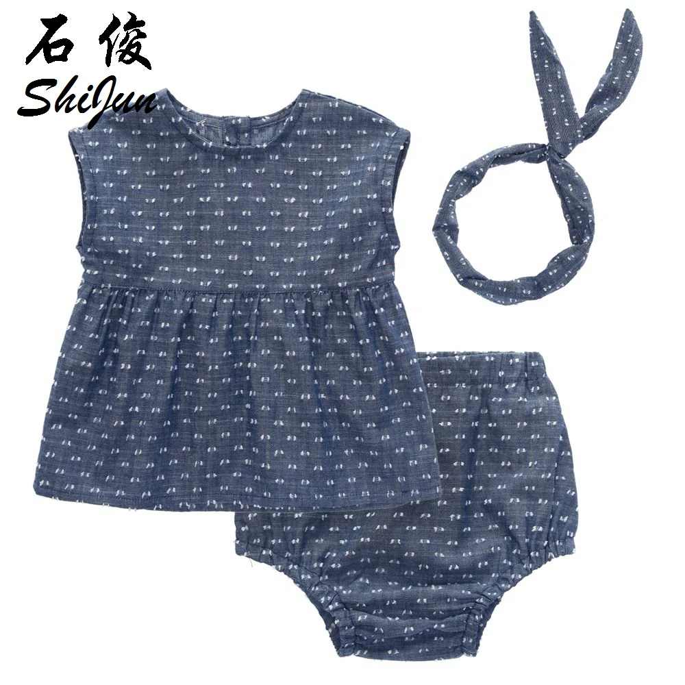 Shijun детская одежда 2018 Лето Новое поступление MOQ 50 компл. удобный комплект одежды для девочек