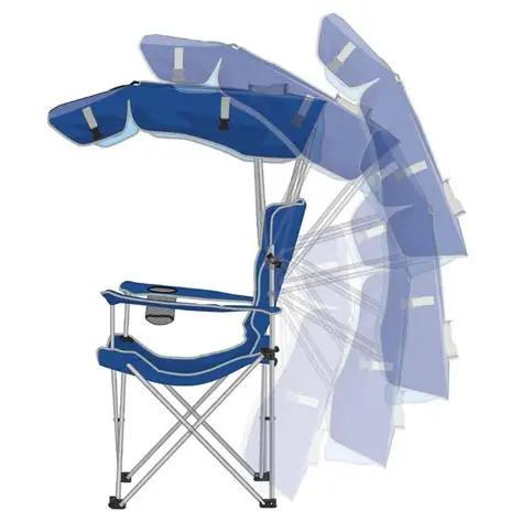 
Holder Portable Folding Camping Outdoor Seat Shade Canopy Beach Chair With Cup 