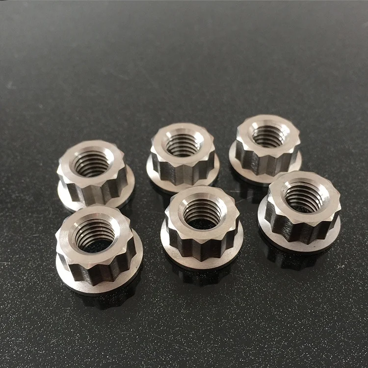 5/16-18 12 Point Flange Head Titanium wheel rim Bolt