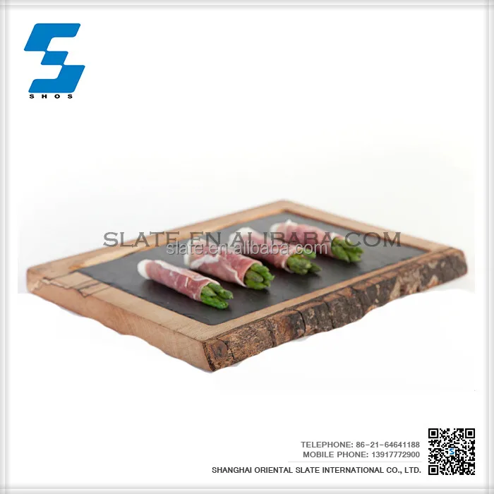 
 Черный сланец пищевой пользовательские печатные поднос, Пищевой Подносы  