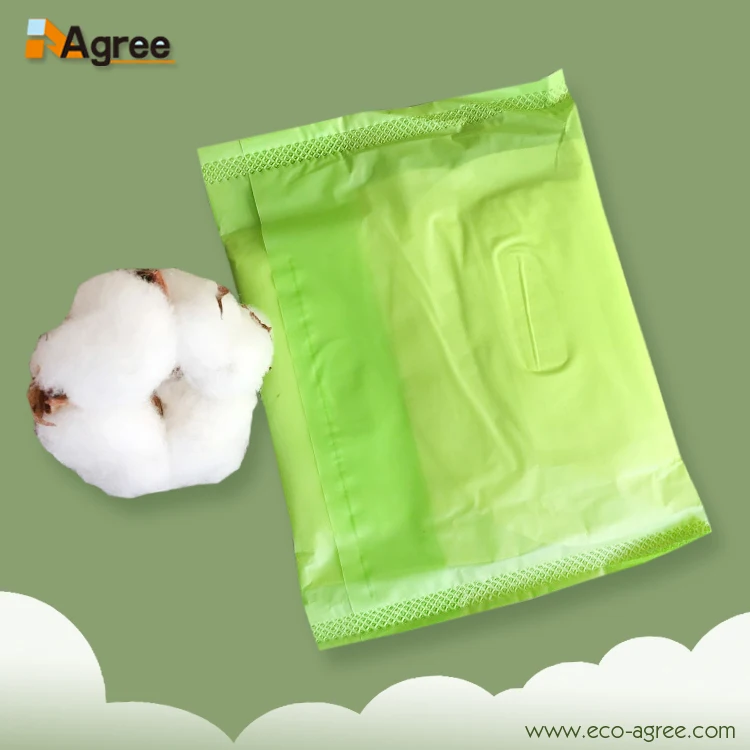 002SN 100% Biodegradable Wholesale Organic Natural Cotton Sanitary Pad in Private Label