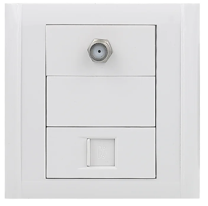 
TV Satellite socket white with Telephone socket 