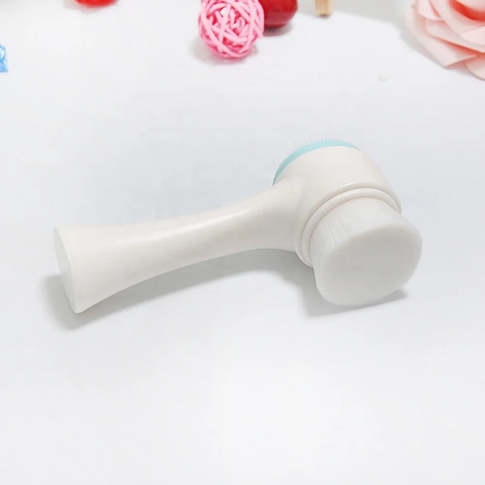 Wholesale Face Wash Cleaner Body Scrub Cleaning blackhead 3D Double Head Facial Cleansing Brush