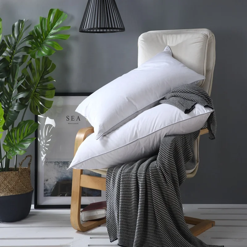 Wholesale China Hotel Collection Bed Pillows for Sleeping Easy Clean Polyester/Cotton Goose Down Feather Pillow