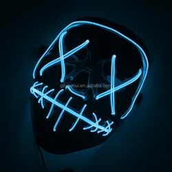 High-grade Carnival decor EL wire Mask Flashing/Steady on LED Neon Mask The Purge Election Years Movie Theme Party Decoration
