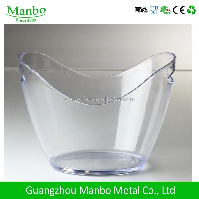 
Eco friendly Food Grade Transparent Color Acrylic Double Wall Plastic Ice Bucket 