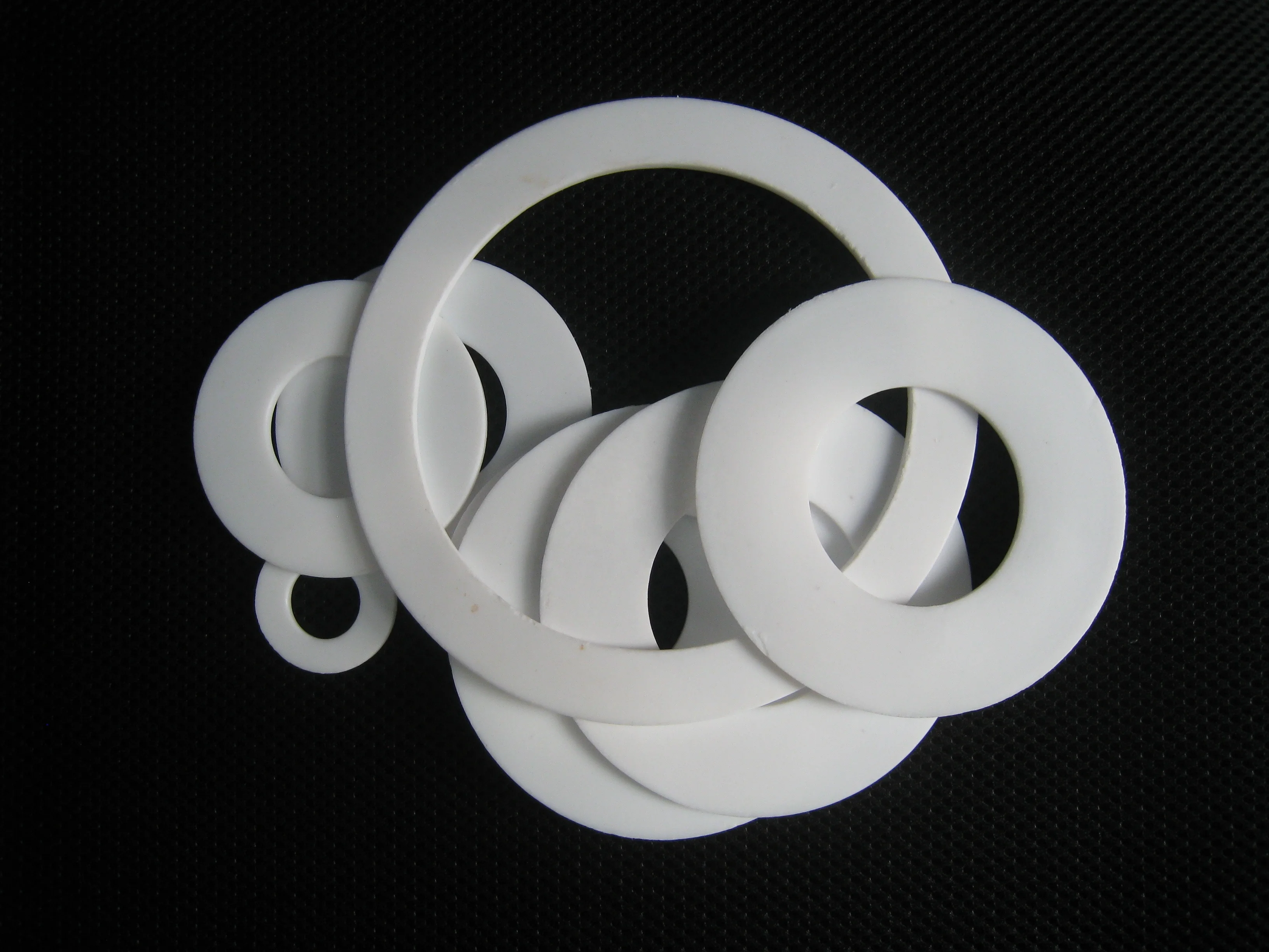 Modified PTFE material gasket ptfe disk filled PI/carbon/bronze for pneumatic pump piston seal E.U.Standard
