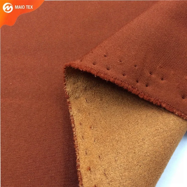 
Four way stretch polyester spandex scuba knit suede fabric for skirt and waistcoat 