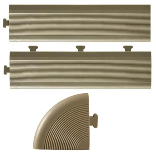 plastic deck tile accessory  outward corner snap on side edge tile trim