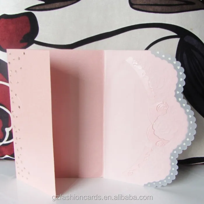 Tracing Paper Gold Rose Embossed Custom Fold Wedding Invitation Covers