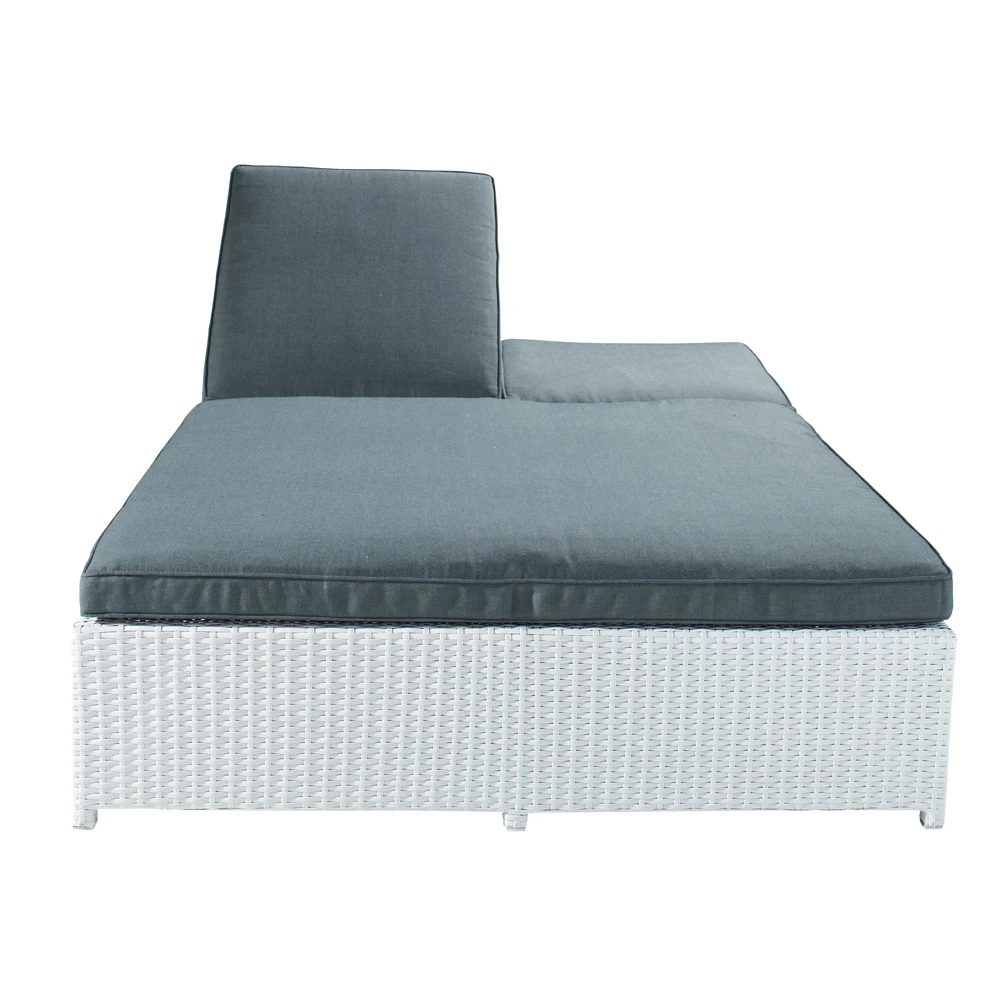 Patio Furniture Used Rattan Chaise Lounge Chair Double Seats Rattan Wicker Bed