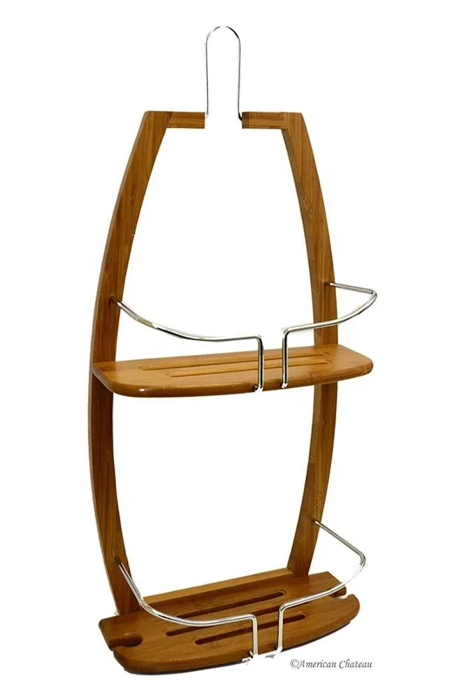 2021 tub bath bamboo bathroom caddy shower organizer