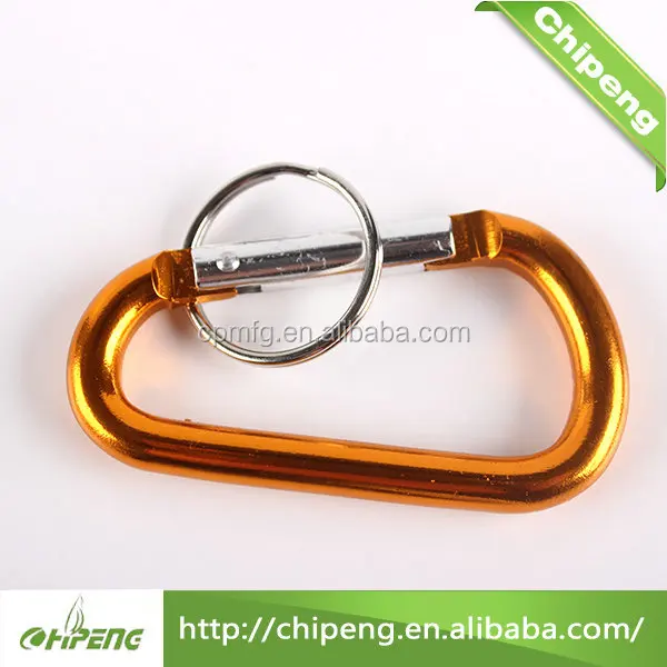 Carabiner Keychains Manufacturer Wholesale Cheap Aluminum Decoration Custom Logo Opp Bag D-shaped Metal Carabiner All Anodized